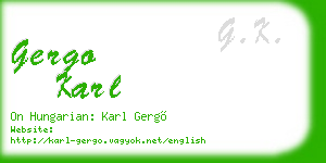gergo karl business card